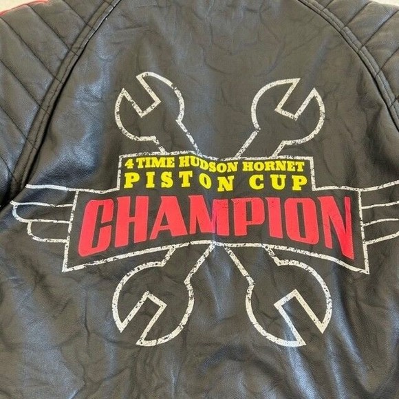 Disney Cars Lightning McQueen Faux Leather Racing Jacket  Sz 5/6 Race Car Driver - Picture 6 of 12